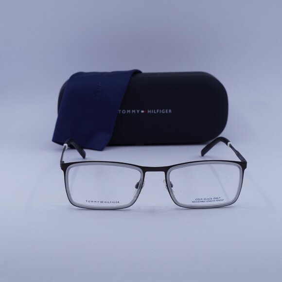 Tommy Hilfiger TH 1844 04VF 00 Rectangle Eyeglasses – Grey/Brown 55mm - Picture 2 of 12